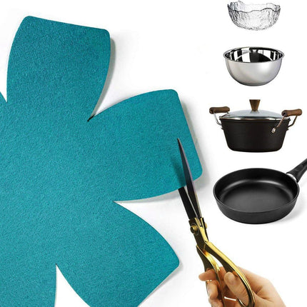 12pcs Thickened Felt Placemats Pan Mats Heat Insulation Flower Shaped Coasters