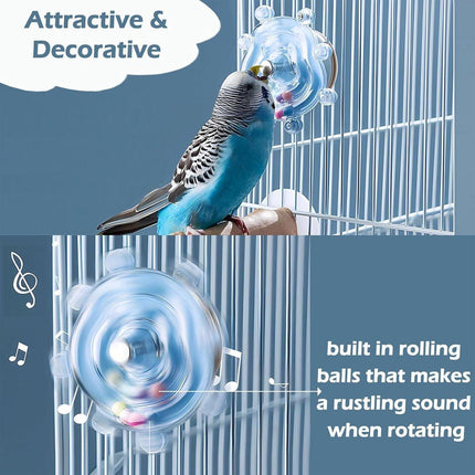 Interactive Parrot Spinning Wheel Stress Relief Toy for Small Birds Durable