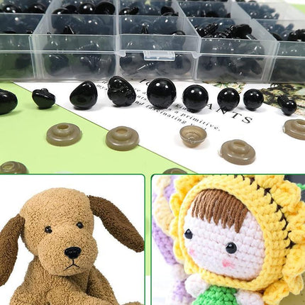 100x Teddy Plush Doll Black Plastic Safety Eyes DIY Toy Crafts Kit 6-12mm NEW - Aimall