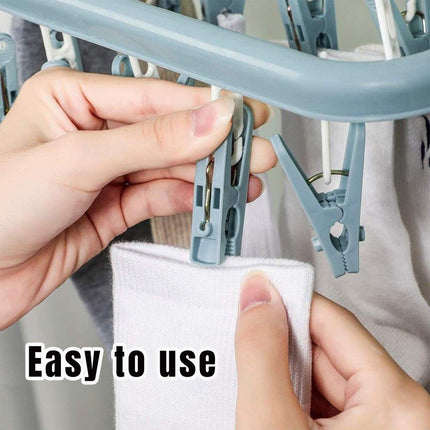 3PCS Multifunctional Plastic Clothes Drying Rack Hanging Rack Sun Rack Clips