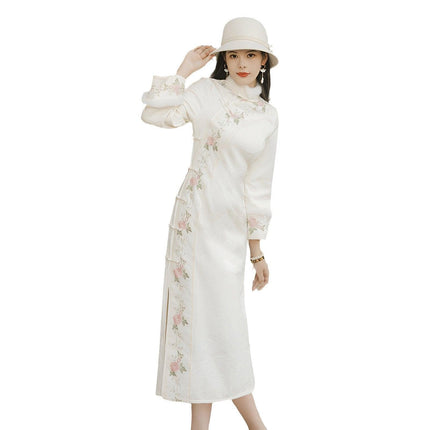New Chinese Cheongsam Dress National Style Traditional Qipao Outfit for Women