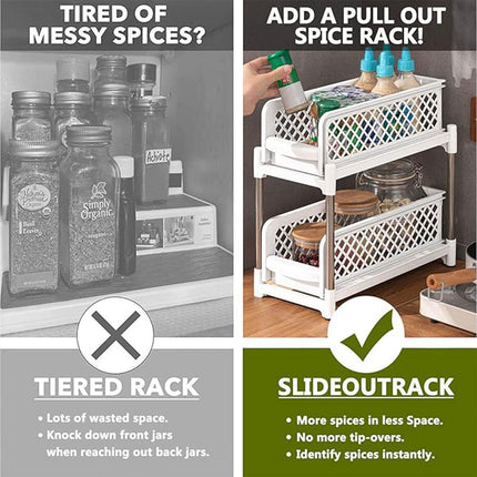 Bathroom Kitchen Sink Storage Rack Drawer Plastic Shelf Seasoning Holder