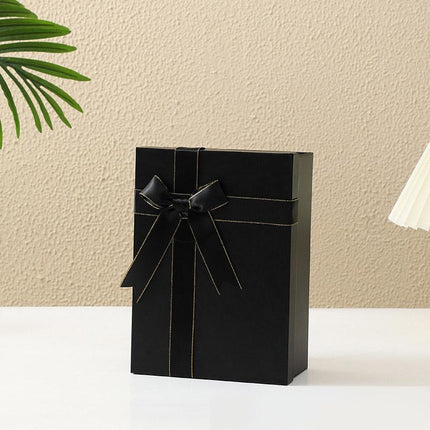 5PCS Large Black Folding Gift Box with Ribbon Bow One-Piece Shoe Apparel Box