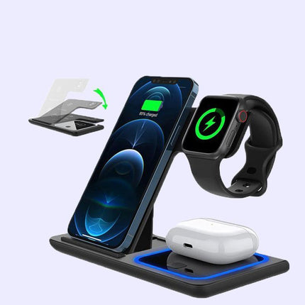 3 in 1 15W Wireless Charger Dock Qi Fast Charging For iPhone Apple Watch - Aimall