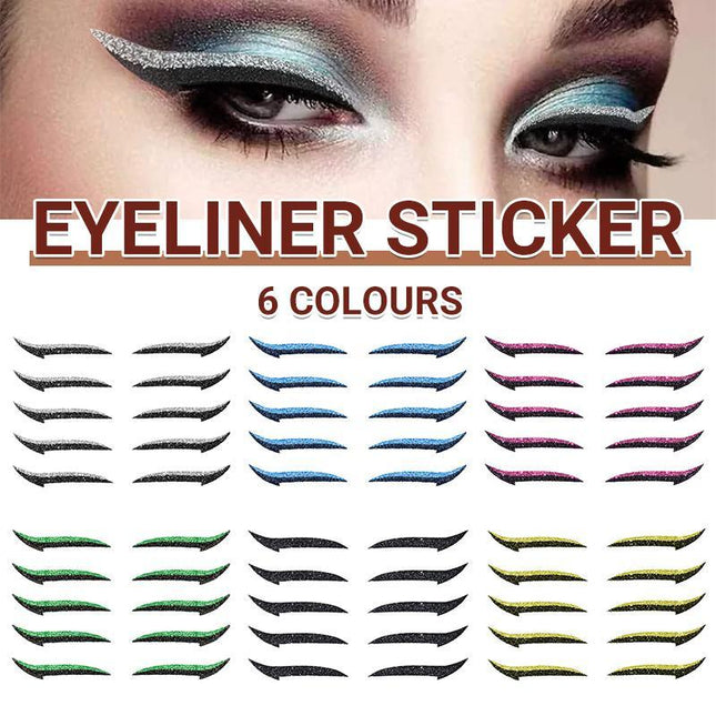 Reusable Eyeliner Stickers Makeup Eye shadow Glitter Eye Cosmetic Eyeliners - Aimall