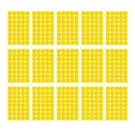 8/13/25/50mm Colour Sticker Dots Adhesive Round Labels Circular Scrapbooking Yellow - Aimall