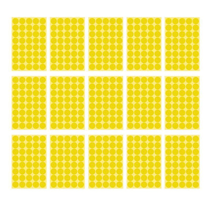 8/13/25/50mm Colour Sticker Dots Adhesive Round Labels Circular Scrapbooking Yellow - Aimall