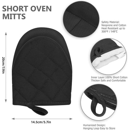 1 Pair Non Slip Oven Mitts Heat Resistant Baking Gloves for Kitchen and Cooking