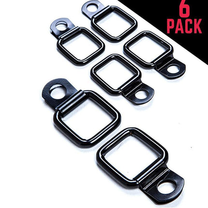 6PCS Black Heavy Duty Fixing Point Anchor Eye Tie Down Lashing Loop D-Ring Hook - Aimall