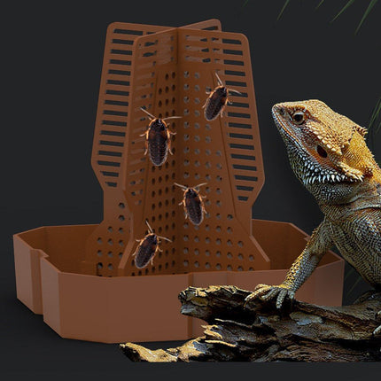 Reptile Anti Escape Feeding Basin Self Catch Feeder for Lizard Snake Pet Care