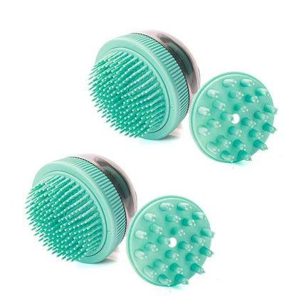 2PCS Pet Cleaning Brush Bath Massage Gel Dispenser Cats Dogs Grooming Tool