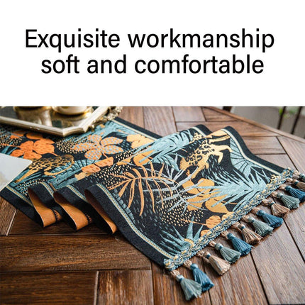 Floral Tablecloth for Coffee Table Banana Leaf Pattern Dining Table Cover Decor