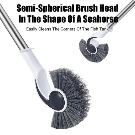 Fish Tank Cleaning Tool Long Handle Algae Removal Conch Brush Seahorse Cleaner