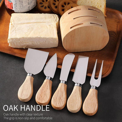 6Pcs Stainless Steel Cheese Knife Set Cheese Tools for Cutting Slicing Serving