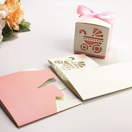 50X Shower Party Bomboniere Box 6x6x6cm with Ribbon for Birthday and Celebration Use