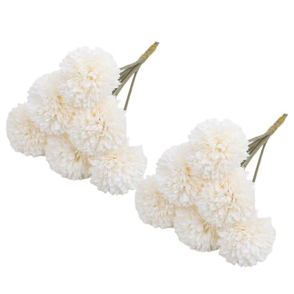 12pcs Artificial Dandelion Fake Flower Simulation Arrangement Desktop Decoration