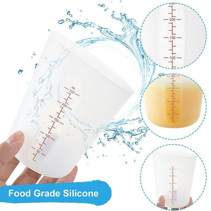 3PCS Silicone Measuring Cups 125ml 250ml 500ml Double Scale Baking Milk Cup Set