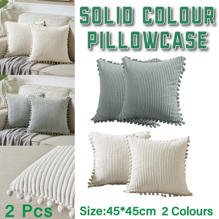 2PCS Corduroy Pillow Cover Luxury Decorative Cushion Case for Sofa Living Room