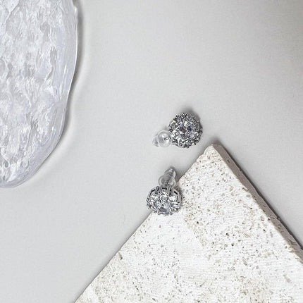 Spin Snowflake Stud Earrings for Women Winter Fashion Jewelry Festive Gift
