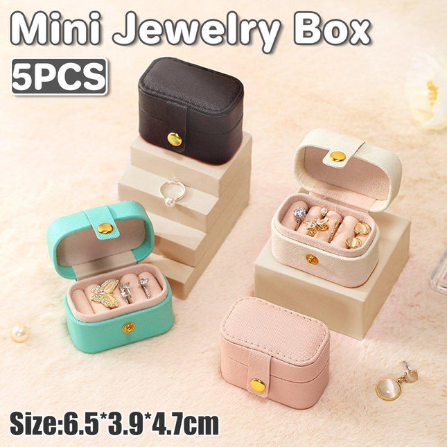 5pcs Mini Portable Jewelry Storage Box Small Organizer for Travel and Home Use