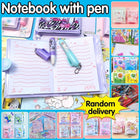 Mini Notebook with pen Cute Pattern Kid Stationery Paper Random - Aimall