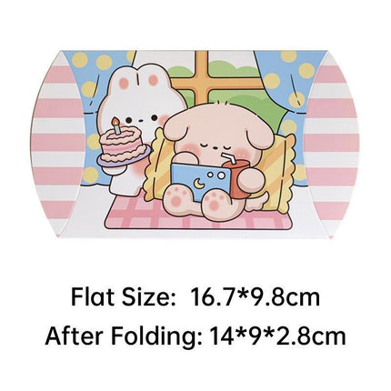 100PCS Pillow Shape Gift Boxes Paper Pouch Folding Carton Party Wedding Favors