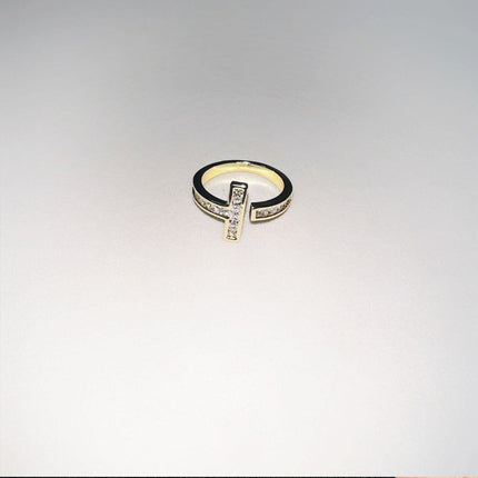 Micro-Inlaid Zirconium T-Shaped Ring