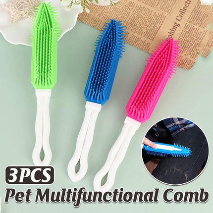 3PCS Pet Hair Remove Brush Car Detailing Brush Portable Dog Rubber Massage Brush