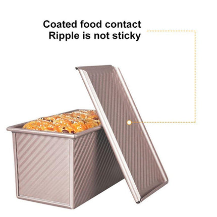 Golden Toast Bread Box with Lid Non Stick Baking Mould for Oven Kitchen Tools