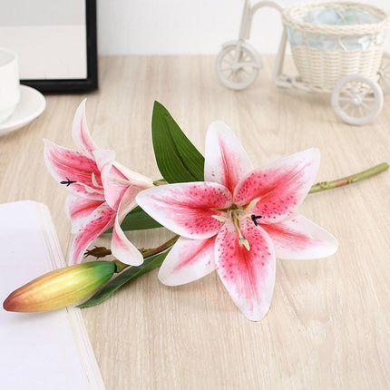 2PCS Artificial Lily Flowers Wedding Home Decor Fake Wild Lily Floral Stems