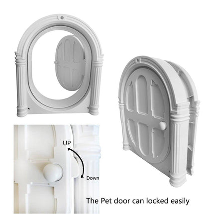 Controllable Cat Dog Door Flap for Pet House Adjustable Entry Exit Pet Door