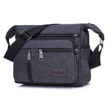 Multi Layer Canvas Crossbody Bag Casual Shoulder Bag for Travel Messenger Bag