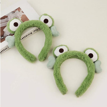 Cute Frog Makeup Hair Band Side Elastic Hair Band Girls Hair Band Decoration - Aimall