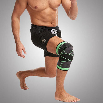 3D Weaving Knee Brace Breathable Sleeve Support Running Jogging Joint Pain Leg Green - Aimall