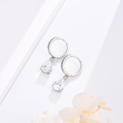 Exquisite Teardrop Drop Earrings with Cubic Zirconia Accents