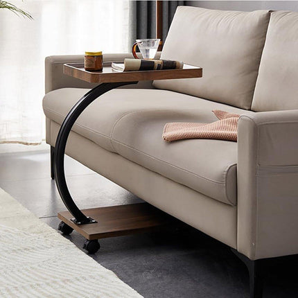 Movable Coffee Side Table Laptop Desk Bedside Sofa Tea End Table Wooden Metal