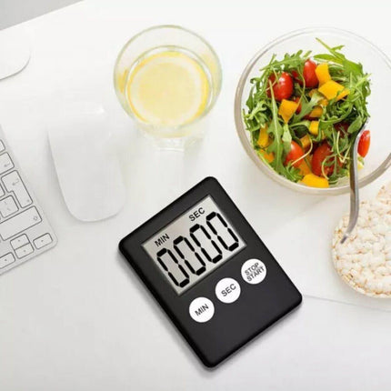 White Magnetic Kitchen LCD Digital Timer Countdown Count Down 99 Minute - Aimall