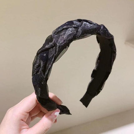 Non-slip braid Hair Accessories Hair Hoop Bands Women Girl Flower Headband Party - Aimall