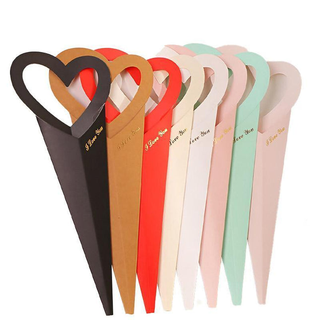 50pcs Heart Shaped Flower Box Creative Gift Bouquet Packaging Fresh Flower Box