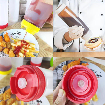 16oz Plastic Sauce Dispenser Bottles Large Capacity Double-ended Squeeze Bottles - Aimall