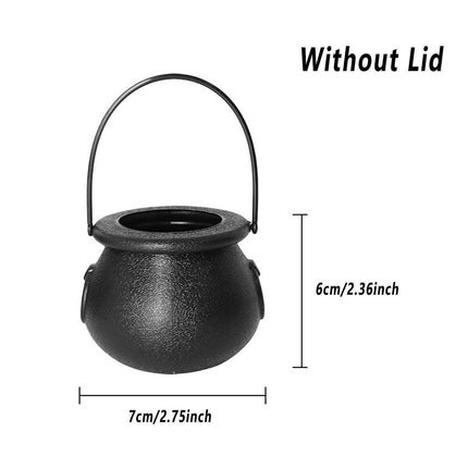 12PCS Halloween Witch Lantern Black Flame Candy Bucket Portable Props Decor