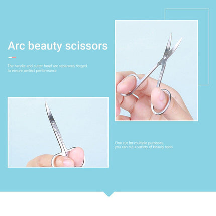 Eyebrow Trimming Scissors Eyelash Nose Hair Cutter Manicure Tweezers