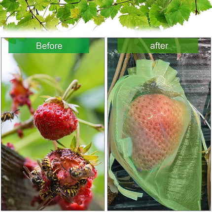 50/100x Fruit Net Bags Agriculture Garden Vegetable Protection Mesh Insect Proof - Aimall