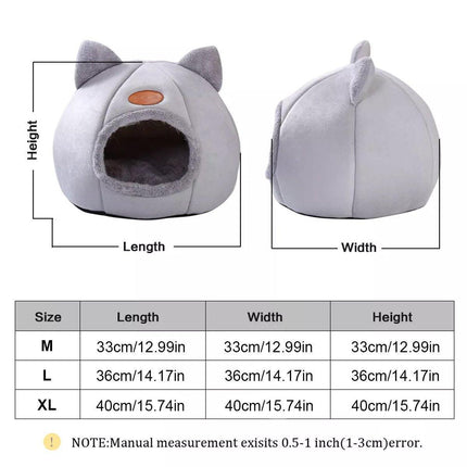 Cat Bed Winter Warm Enclosed Pet House Cozy Indoor Sleeping Nest for Cold Weather