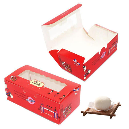 50PCS Set of 2 Premium Cake Packaging Boxes Clear Window Food Grade Cardboard