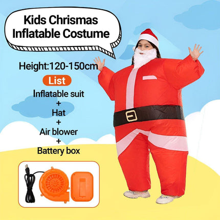 Inflatable Santa Claus Costume Party Event Performance Outfit for Grown-ups and Kids