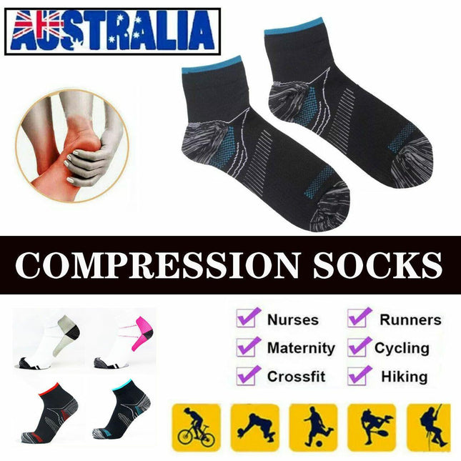 1Pair Plantar Fasciitis Foot Pain Relief Sleeves Heel Ankle Compression Socks S/M - Aimall