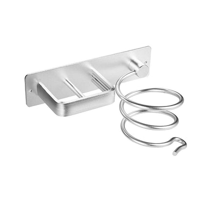 Wall Mounted Hair Dryer Holder Bathroom Storage Rack Curling Iron Organizer