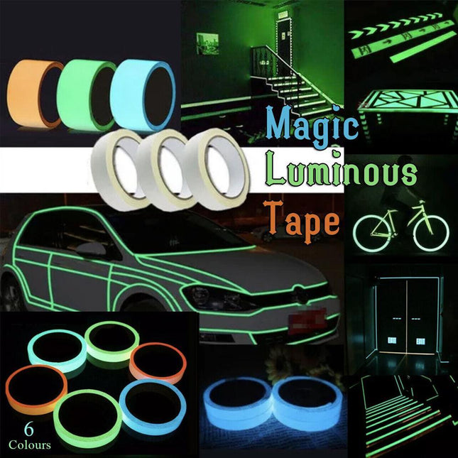 Luminous Fluorescent Decorative Night Glow Dark Selfadhesive Safety Sticker Tape 2cm*3m - Aimall