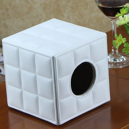 Luxury Leather Square Tissue Box Living Room Hotel Roll Paper Tube Holder